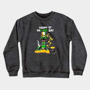 happy st pat rex day Dinosaur Crewneck Sweatshirt